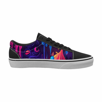 WOMEN'S Ice Cream Monsters  Lace-Up Canvas Neon Fantasy Custom Shoes