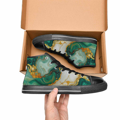 MEN'S Marble Gold High Top Canvas Neon Fantasy Shoes