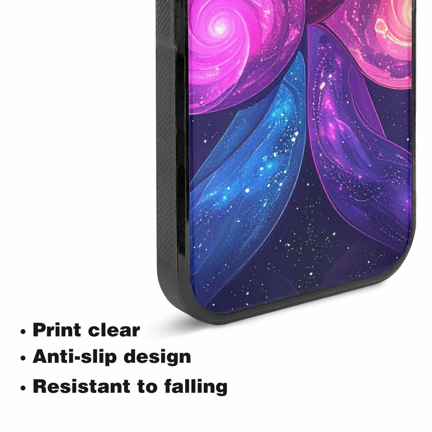 iPhone 15 Plus Case — Rose Galaxy Art Seamless Pattern Vibrant, Custom Printed Phone Case