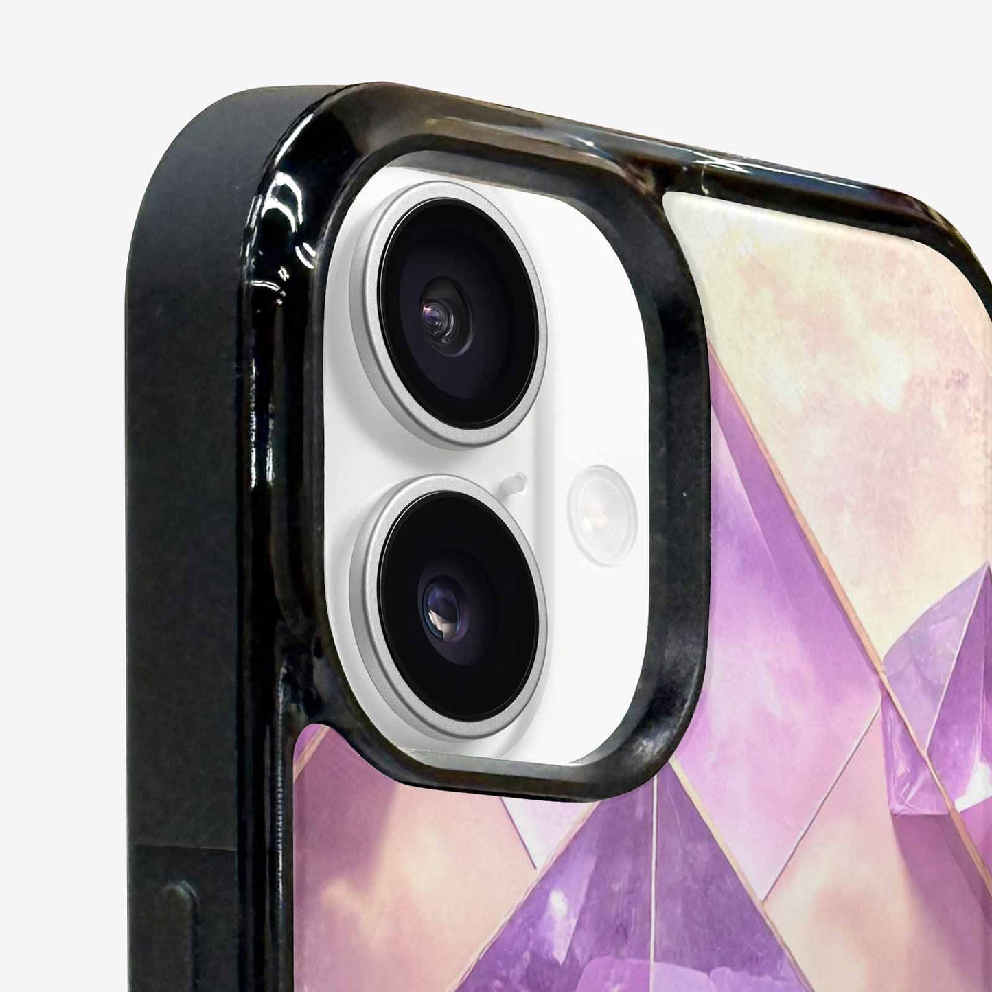 iPhone 16 Case — Amethyst Crystal Art Pattern Personalized Phone, Custom Designed Case Cover
