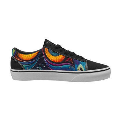MEN'S Cartoon Alien Characters Canvas Lace-Up Wallpaper Art Custom Sneakers