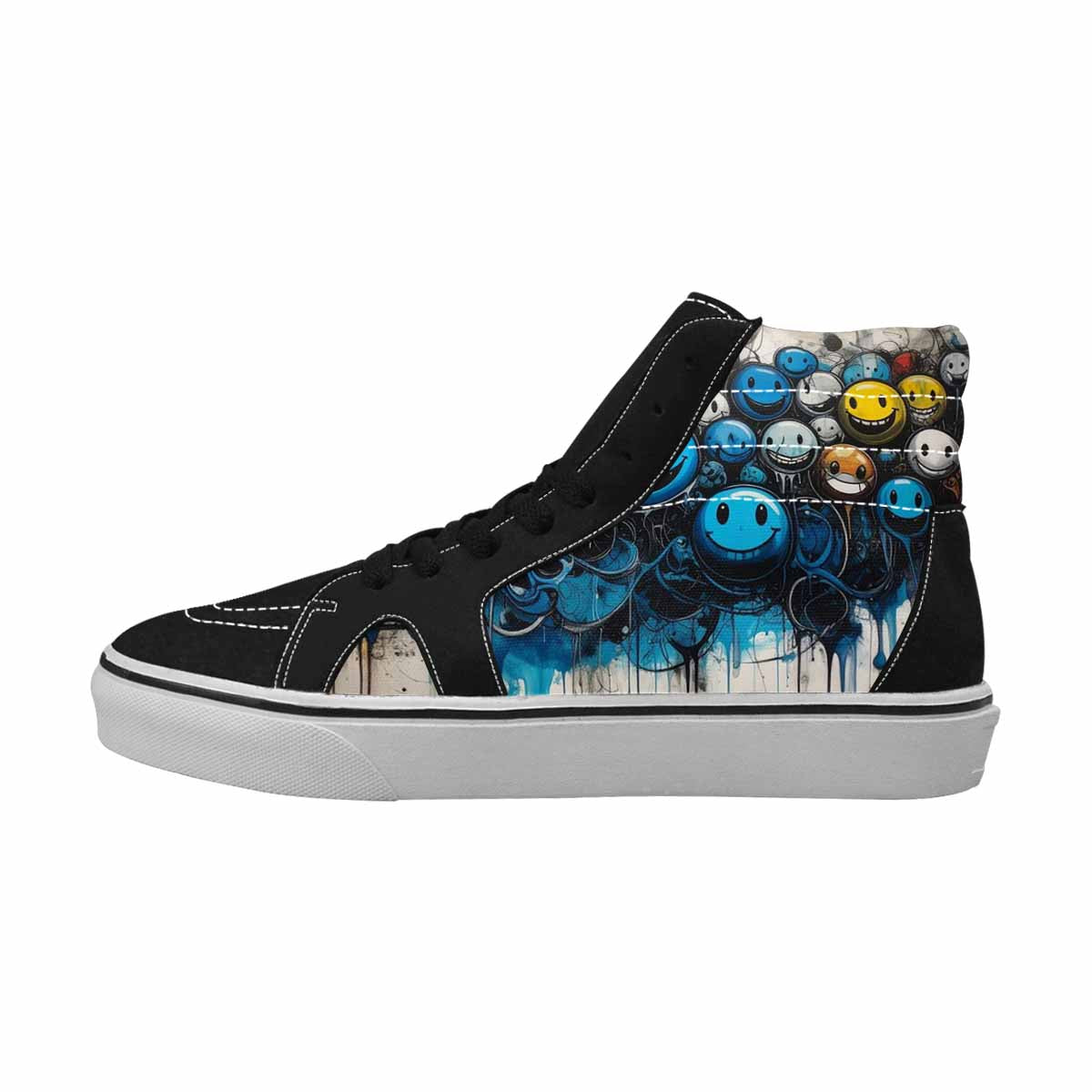 MEN'S Melting Moon Smiley High Top Canvas Vivid Sneakers