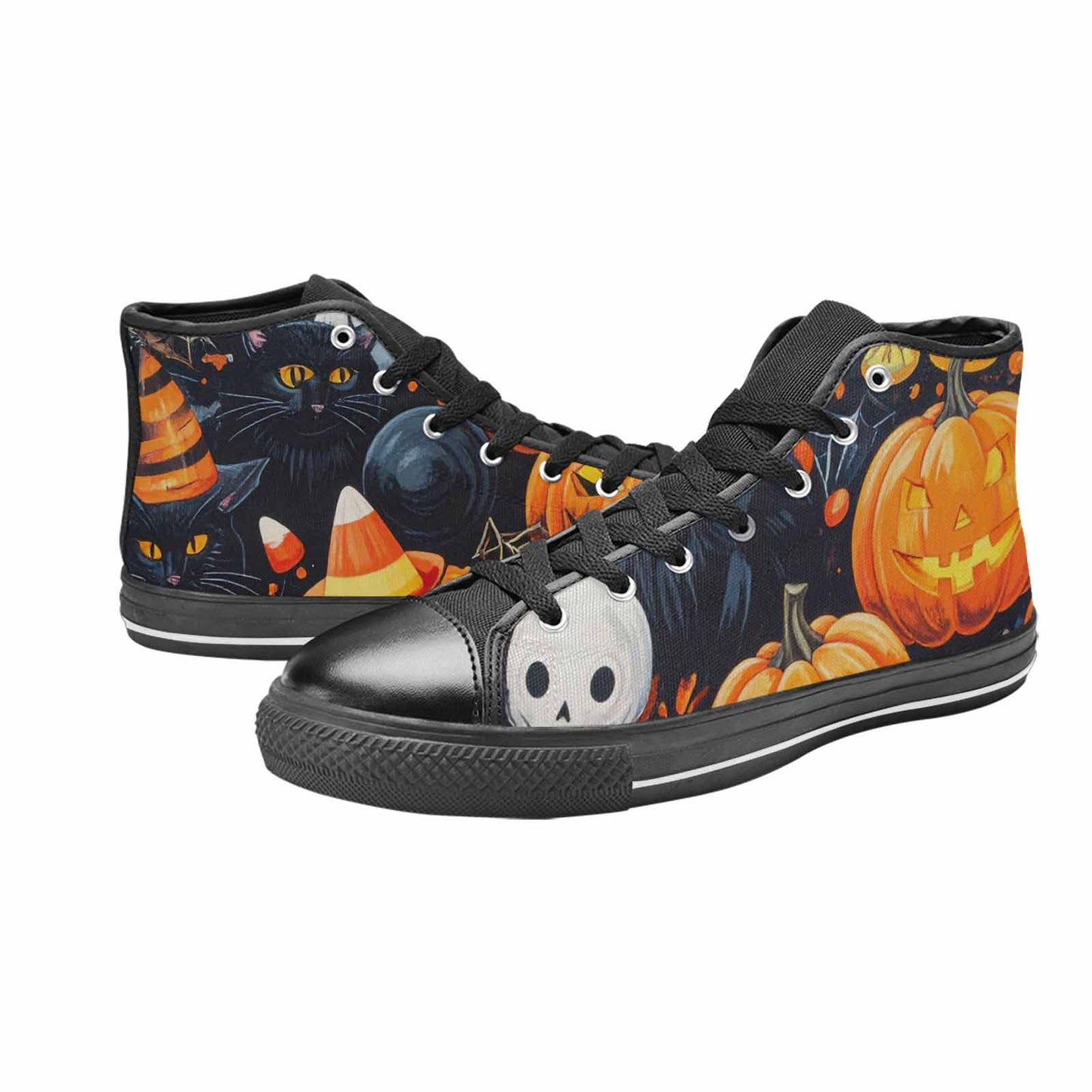 MEN'S Halloween High Top Canvas Wallpaper Art Custom Sneakers