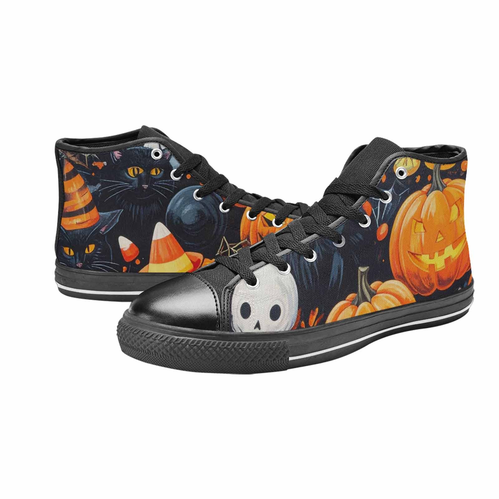 MEN'S Halloween High Top Canvas Wallpaper Art Custom Sneakers