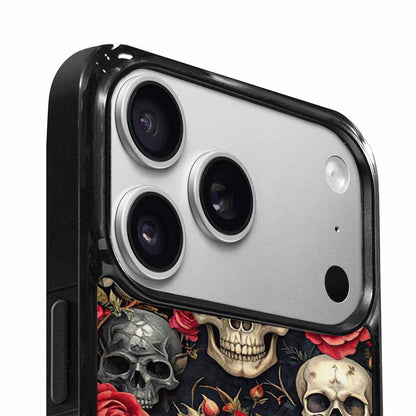 iPhone 17 Pro Case — Skulls Roses And Skulls Small Gothic, Customized Protective Case