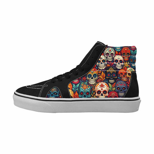 MEN'S Skull High Top Canvas Wallpaper Art Shoes