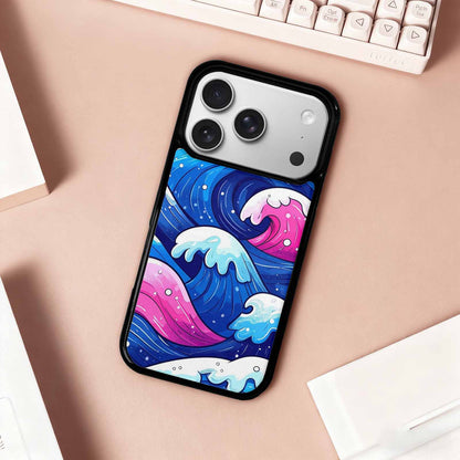 iPhone 17 Pro Case — Glossy Winter Wave Seamless Cartoon Cute, Custom Designed Case Cover
