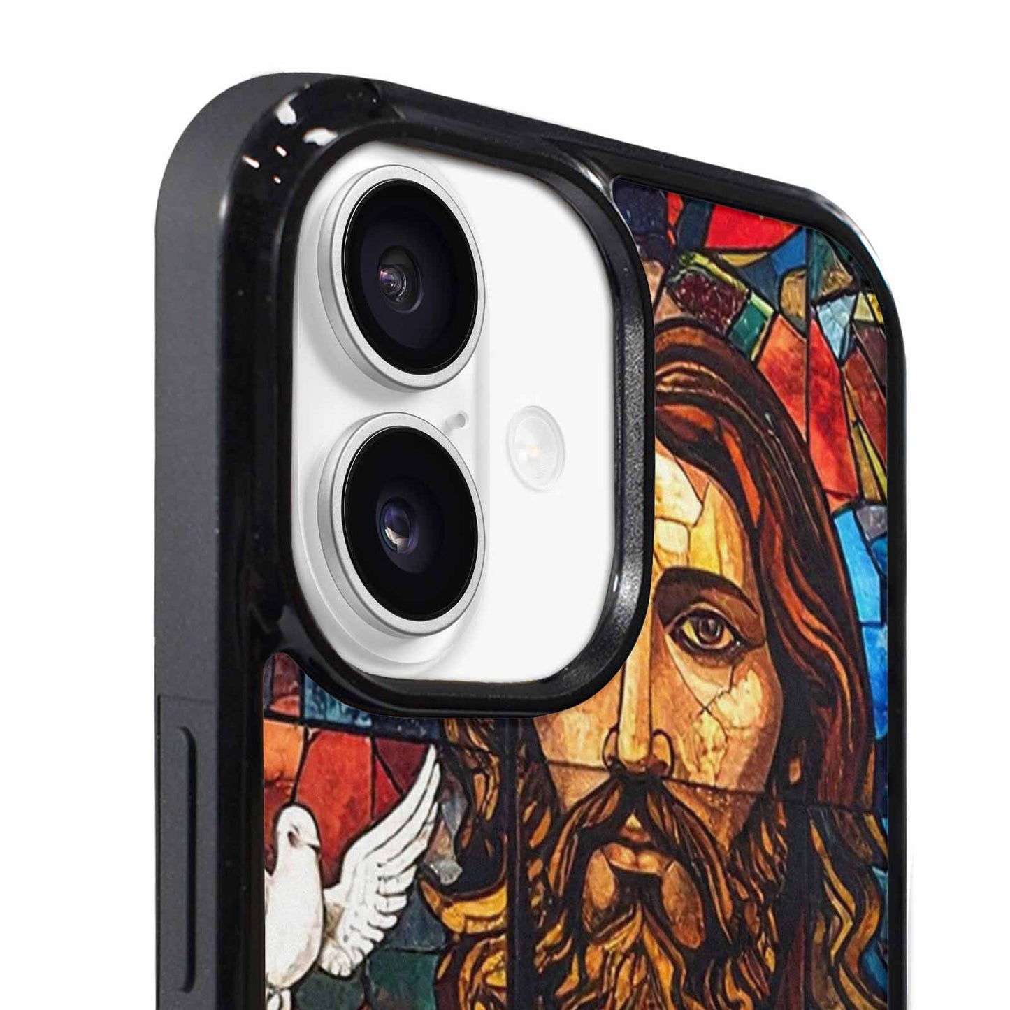 iPhone 17 Case — Jesus Face Small Cross Original Art, Custom Print Case Cover
