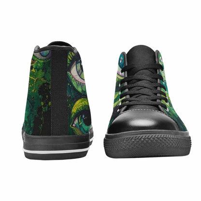 WOMEN'S Reptile Eye Cartoon High Top Canvas Neon Fantasy Sneakers