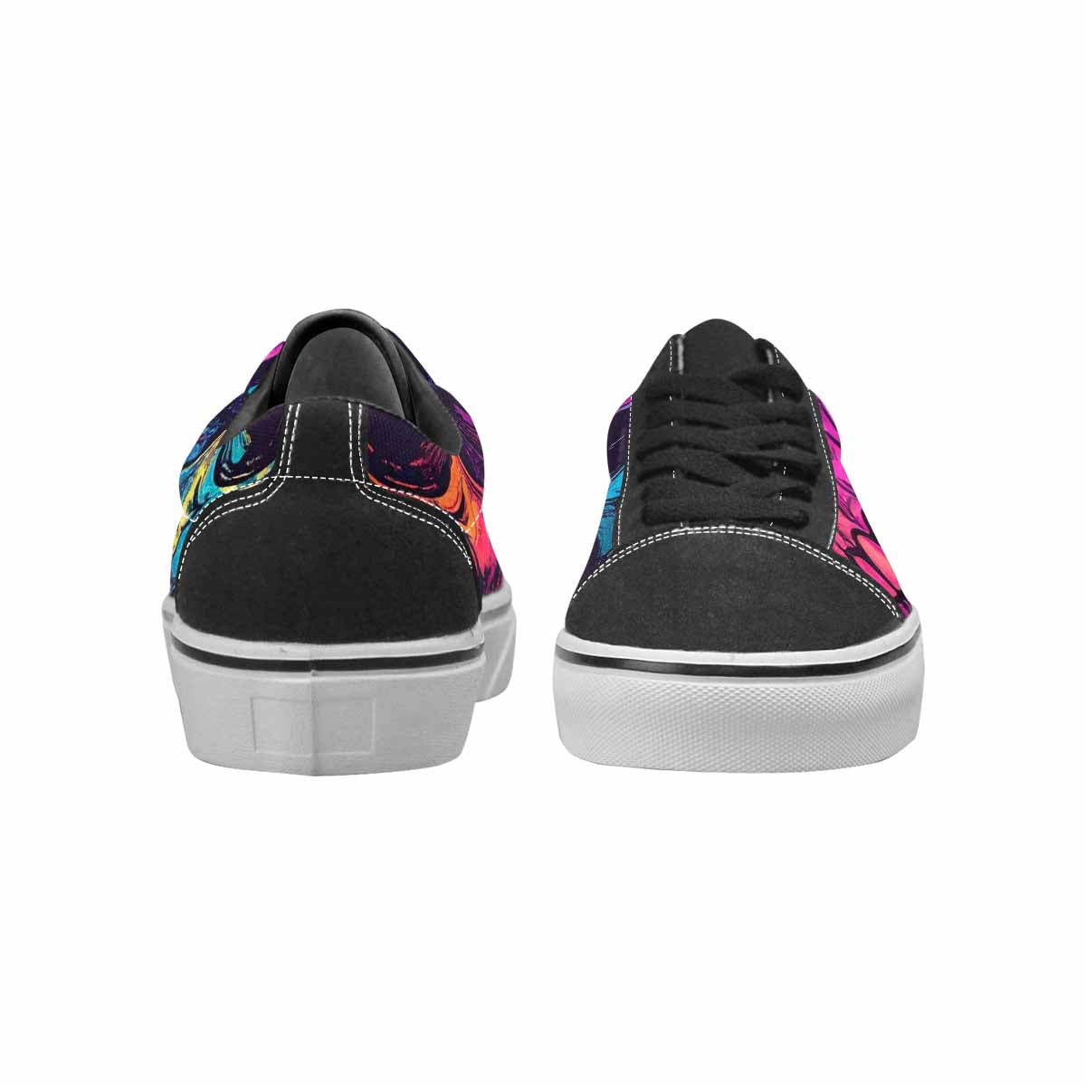 WOMEN'S Skulls Splatter Comic Canvas Lace-Up Surreal Sneakers