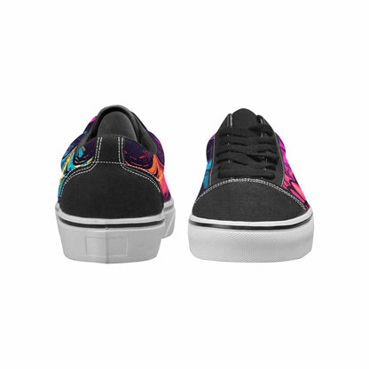 WOMEN'S Skulls Splatter Comic Canvas Lace-Up Surreal Sneakers