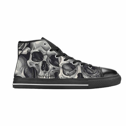 WOMEN'S Skulls Roses Pen Ink High Top Canvas Y2K Custom Sneakers