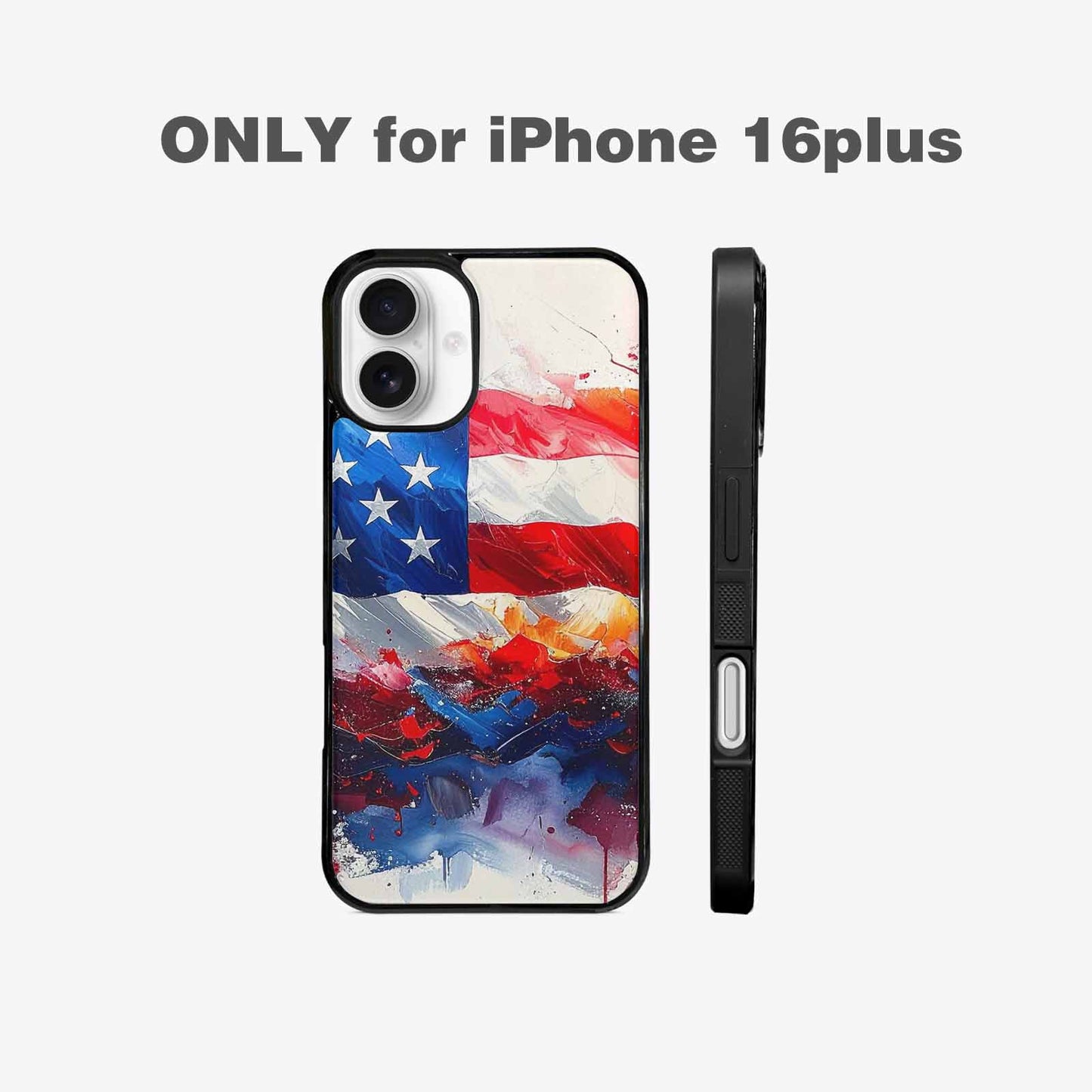 iPhone 16 Plus Case — Usa Flag Stars And Stripes Art, Custom Phone Case