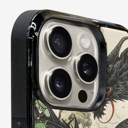 iPhone 16 Pro Case — Dragon Scale Black Green Ink Dragons, Custom Print Case Cover