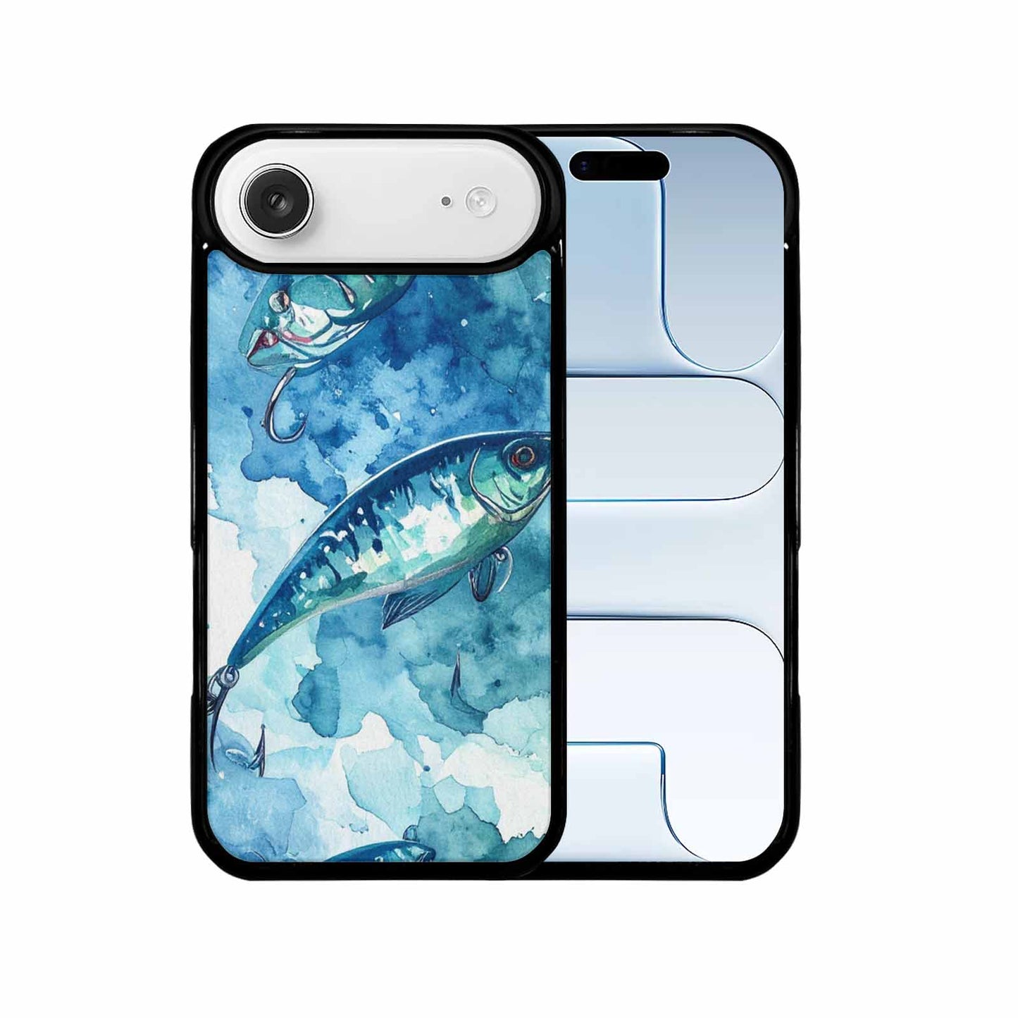 iPhone 17 Air Case — Fishing Lure And Hook Pattern Watercolor, Personalized Phone Case