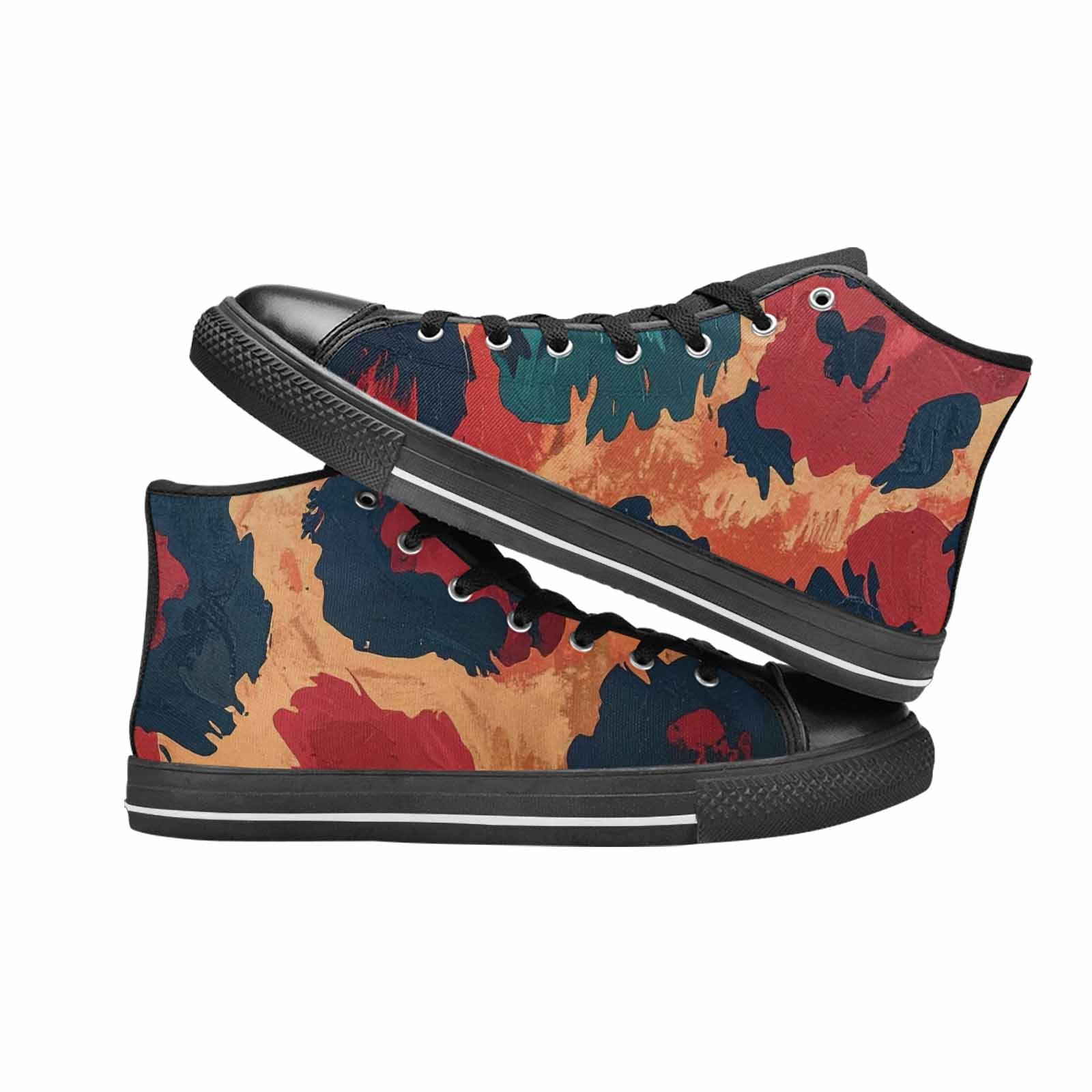 MEN'S Leopard Wallpaper Print High Top Canvas Grunge Custom Sneakers