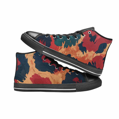 MEN'S Leopard Wallpaper Print High Top Canvas Grunge Custom Sneakers