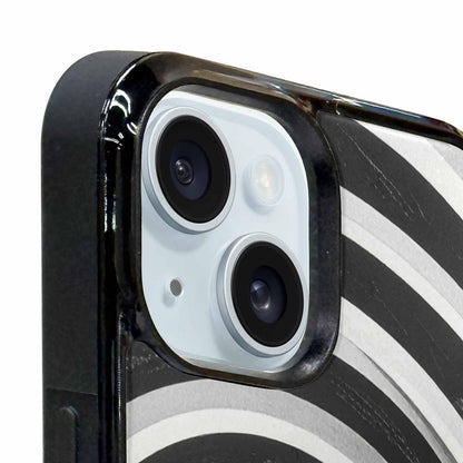 iPhone 15 Plus Case — Hypnotic Spiral Optical Illusion Motif High, Customized Protective Case