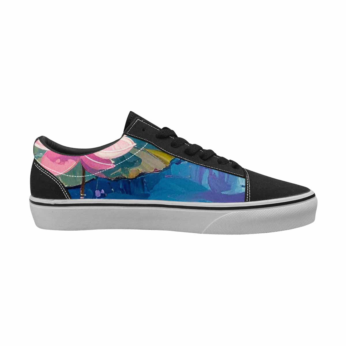 WOMEN'S Monet-Style Impressionist Water Canvas Lace-Up Neon Fantasy Shoes