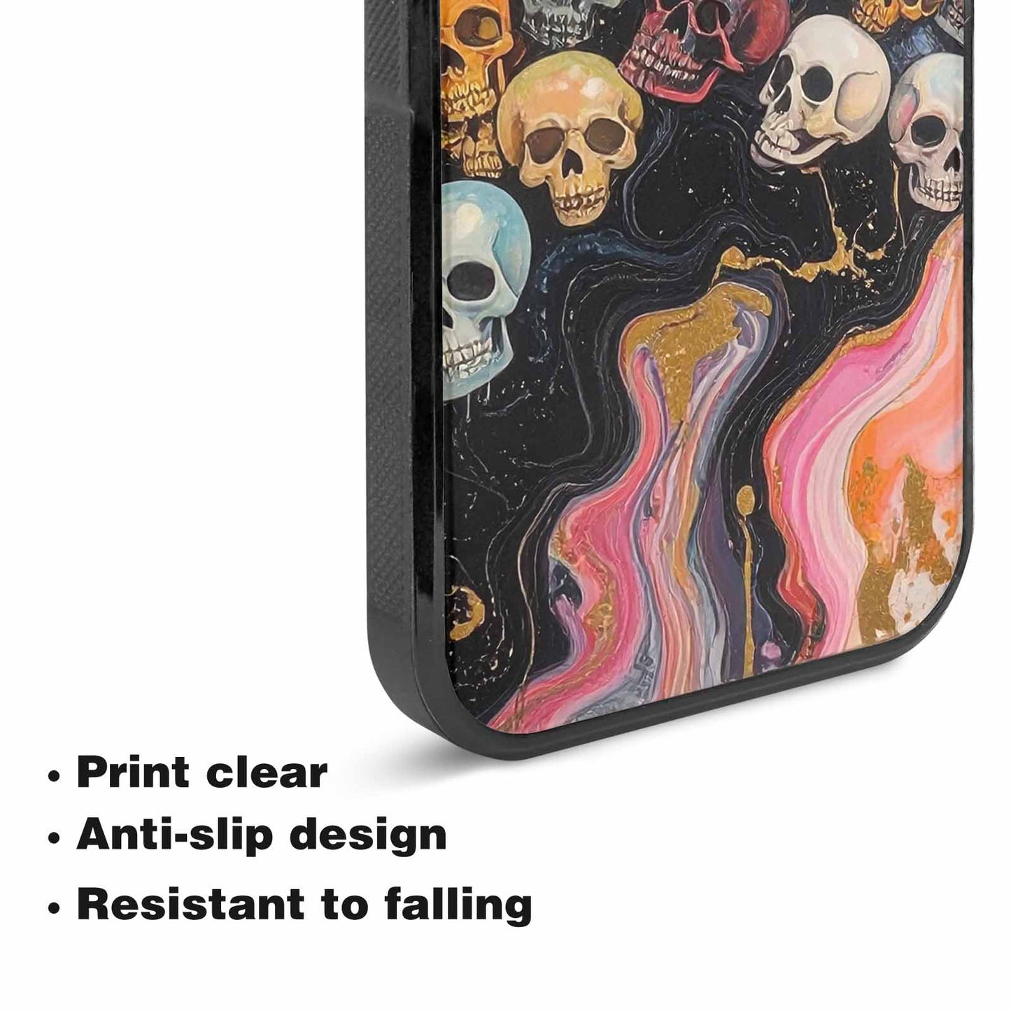 iPhone 15 Plus Case — Skulls Marbleskulls Pattern, Custom Made Phone Cover