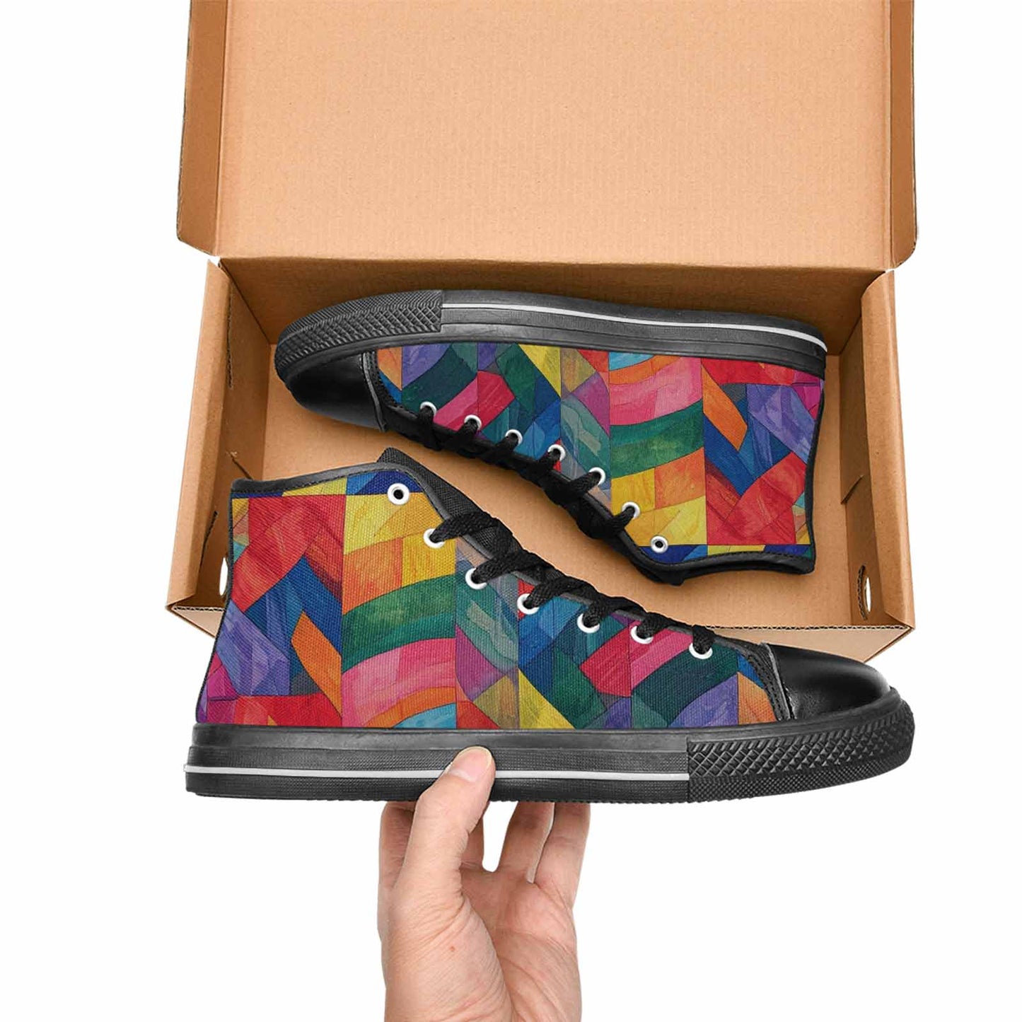 MEN'S Transgender Flag Color High Top Canvas Dreamcore Custom Shoes