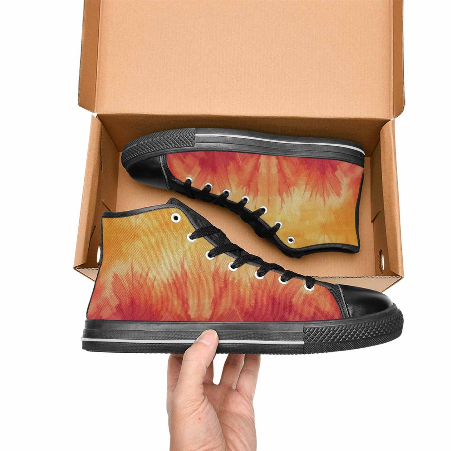 WOMEN'S Ombre Tie Dye Sunset High Top Canvas Y2K Custom Shoes