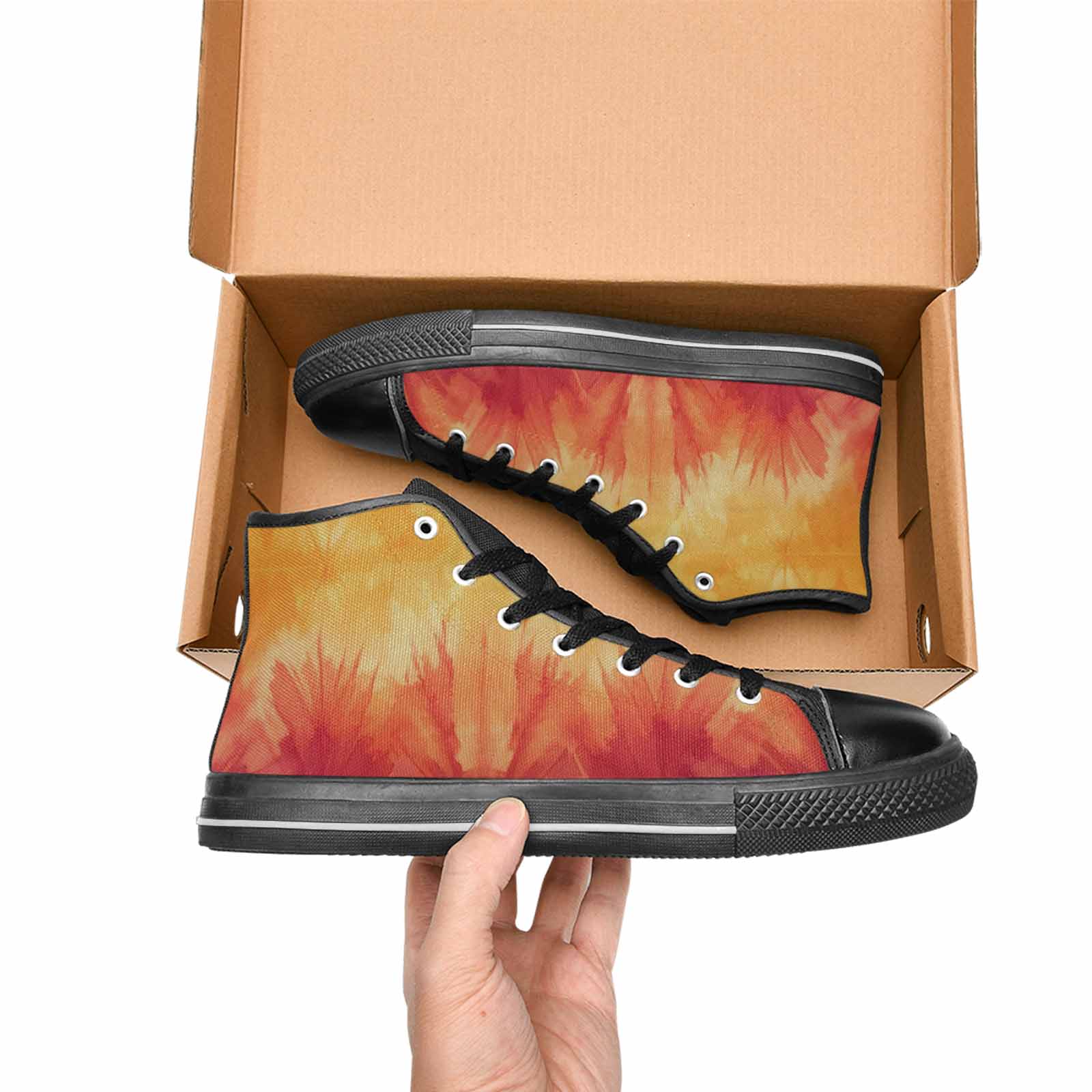 WOMEN'S Ombre Tie Dye Sunset High Top Canvas Y2K Custom Shoes