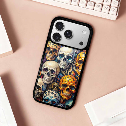 iPhone 17 Pro Case — Skulls Pattern Hundreds Of Sma Gothic, Personalized Phone Case