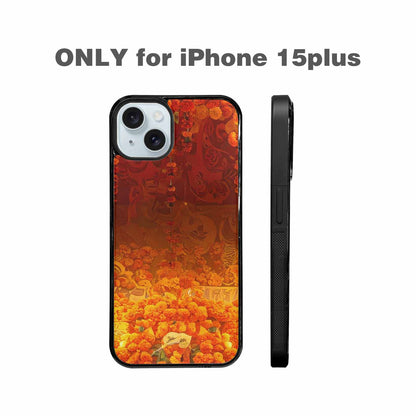 iPhone 15 Plus Case — Marigold Day Of The Dead Marigold, Custom Made Phone Cover