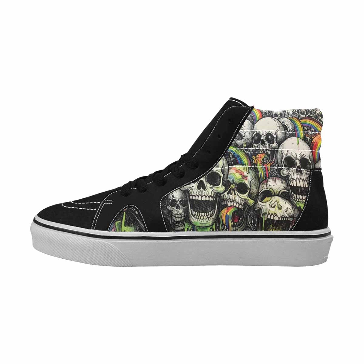 MEN'S Rainbow From Skull S High Top Canvas Kaleidoscope Custom Sneakers