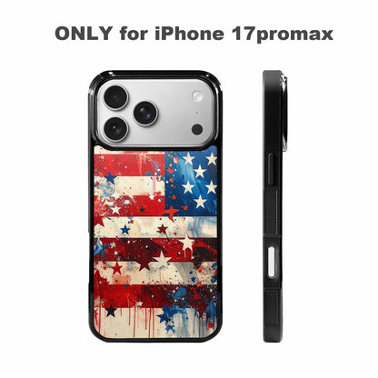 iPhone 17 Pro Max Case — Patriotic Stars And Stripes Galaxy Space, Custom Phone Case