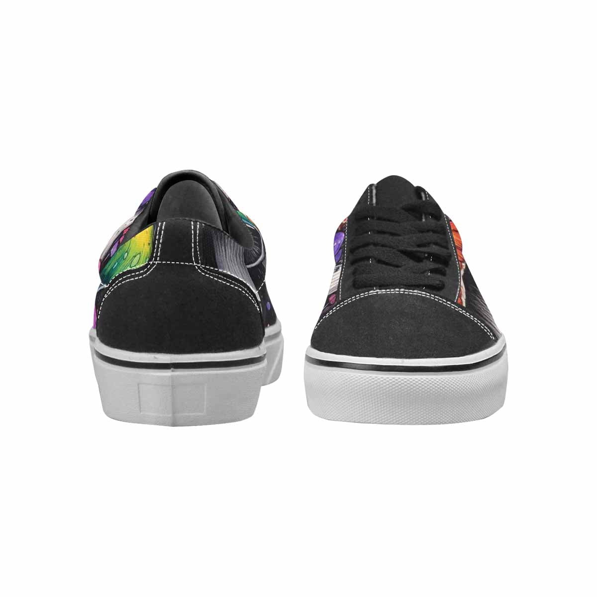 WOMEN'S Rainbow Drip Mushrooms Lace-Up Canvas Surreal Custom Shoes