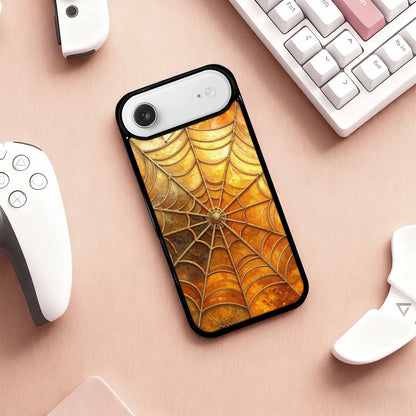 iPhone 17 Air Case — Foil Thanksgiving Spider Web Original Art, Original Design Phone Case