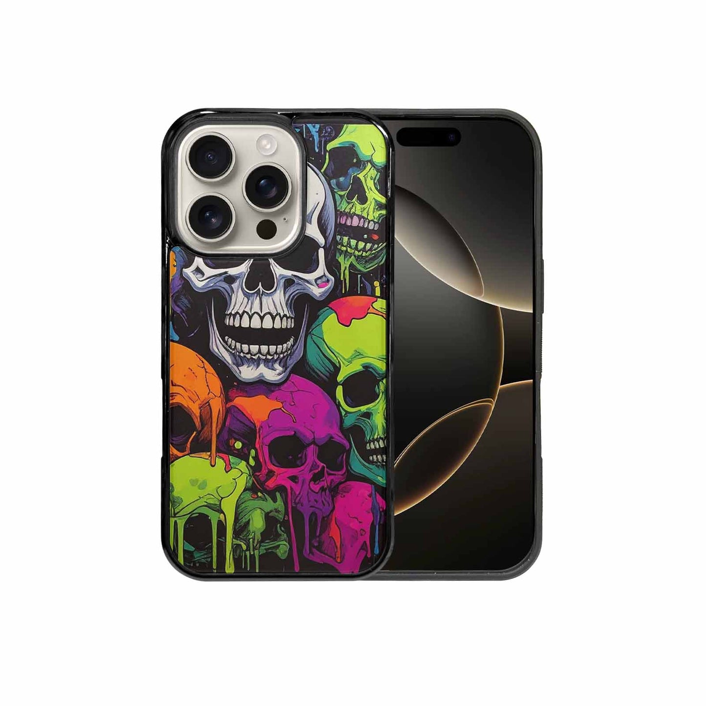 iPhone 16 Pro Case — Vibrant Camo 1000\'s Of Skeletons Neon, Original Design Phone Case