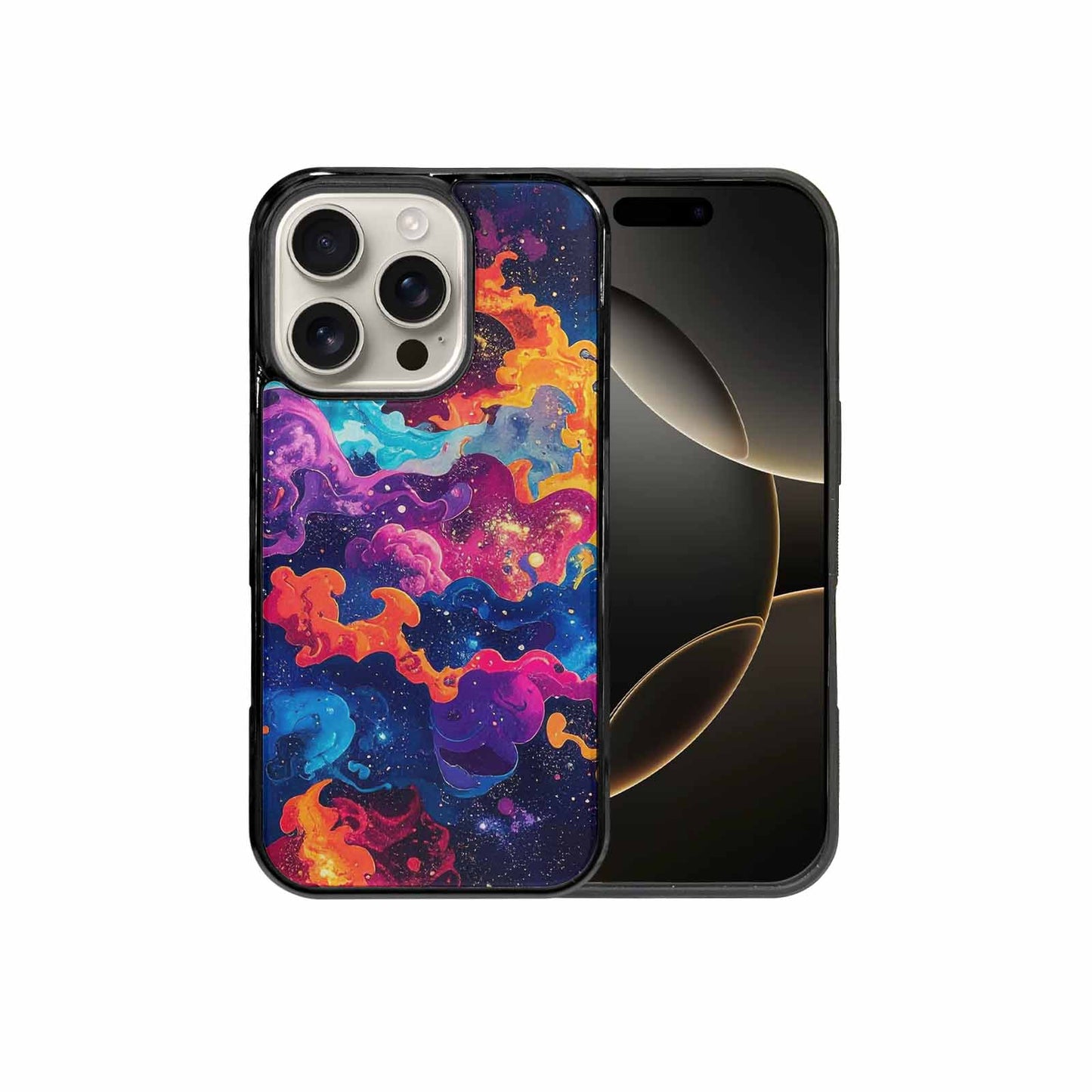 iPhone 16 Pro Case — Cosmic Creature And Object Mashup Pattern, Custom Printed Phone Case