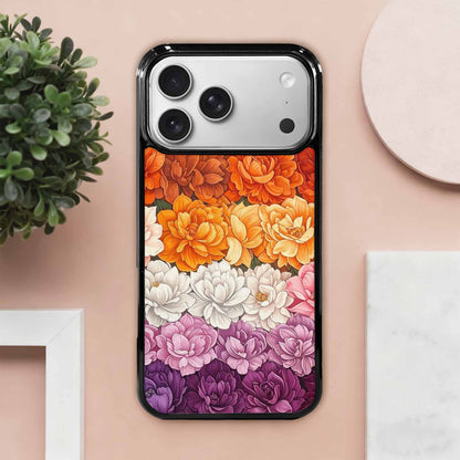 iPhone 17 Pro Max Case — Lesbian Flag Color Theme Original Art, Custom Print Case Cover