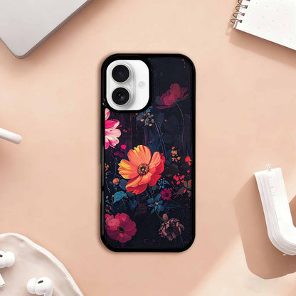 iPhone 17 Case — Shadowy Glitch Floral Pattern Floral, Custom Designed Case Cover