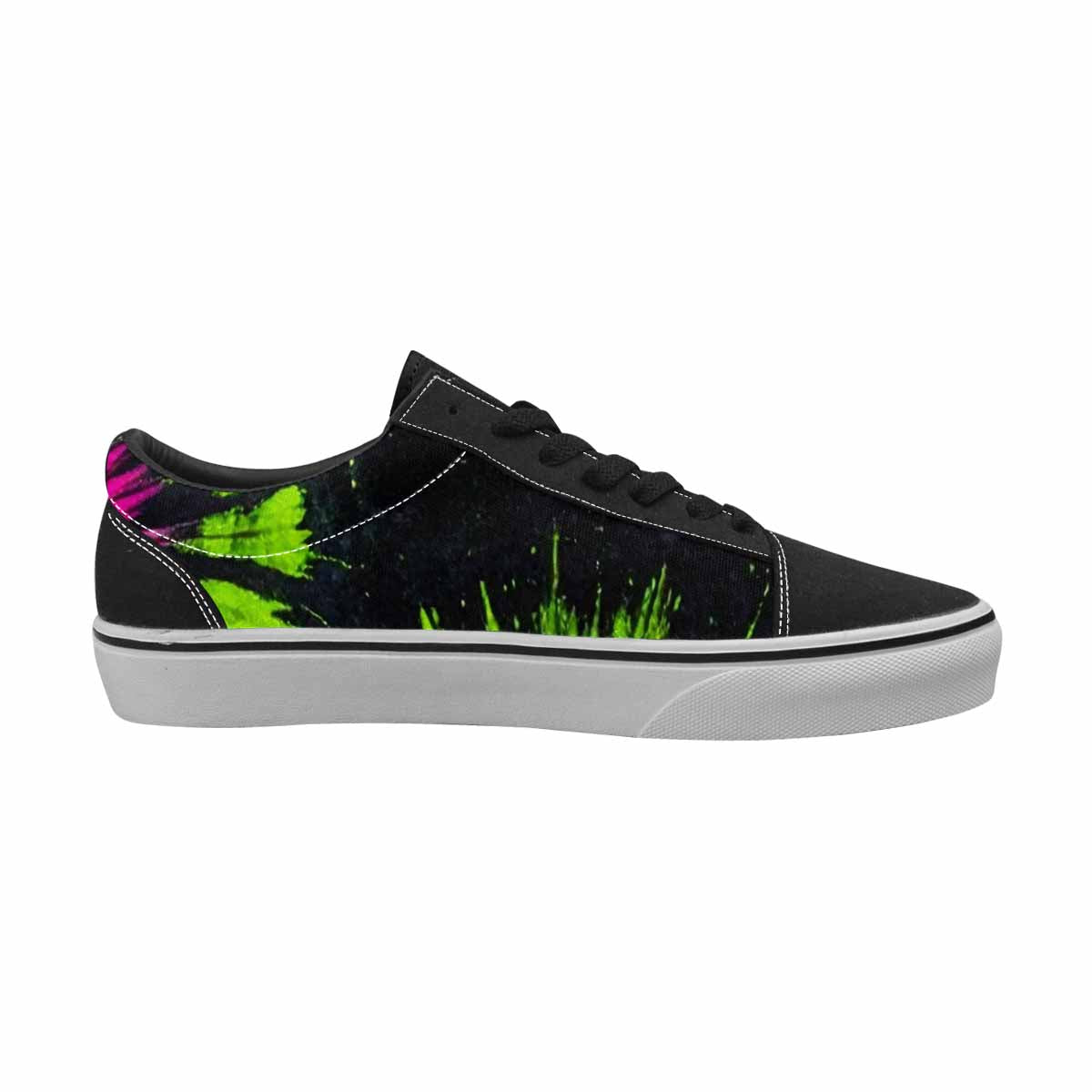 MEN'S Acid Wash Tie Dye Neon Canvas Lace-Up Vivid Custom Sneakers