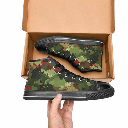 MEN'S Military Camouflage Blotch High Top Canvas Wallpaper Art Custom Shoes