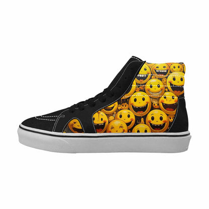 MEN'S Melting Moon Smiley  High Top Canvas Dark Academia Custom Sneakers