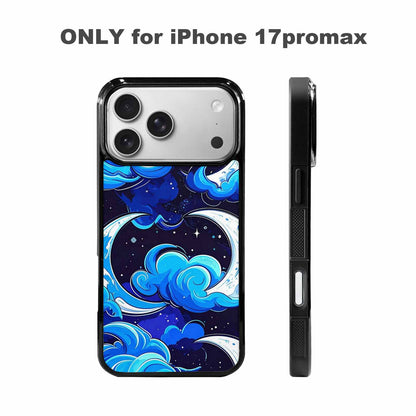iPhone 17 Pro Max Case — Neon Winter Moon Cartoon Cute, Custom Phone Case