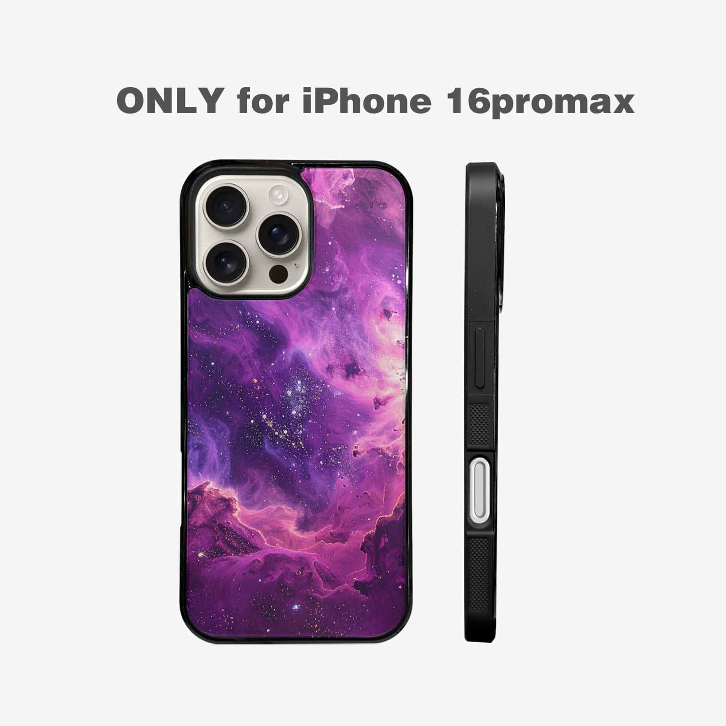 iPhone 16 Pro Max Case — Purple Color Tones Nebula Texture With, Customized Protective Case