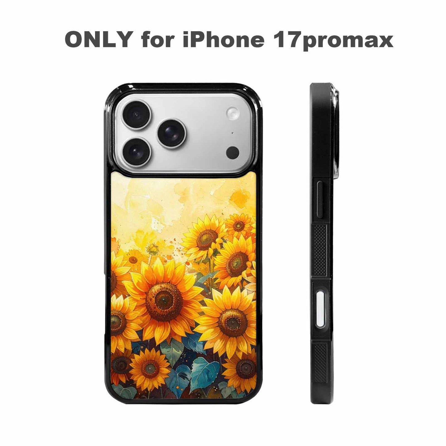 iPhone 17 Pro Max Case — Full Color Vibrant Sunflower Floral, Custom Phone Case