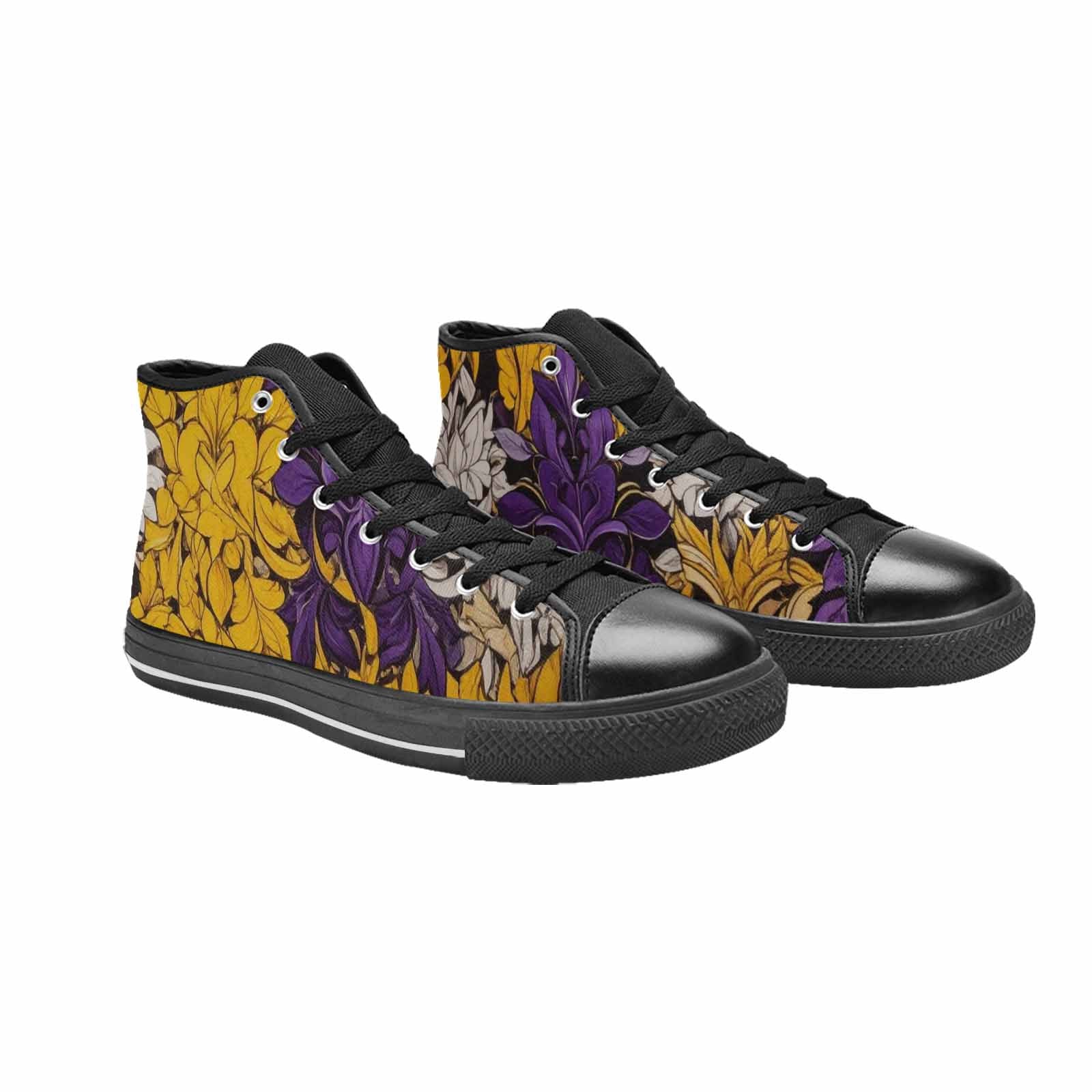 MEN'S Nonbinary Flag Color High Top Canvas Vibrant Chaos Shoes