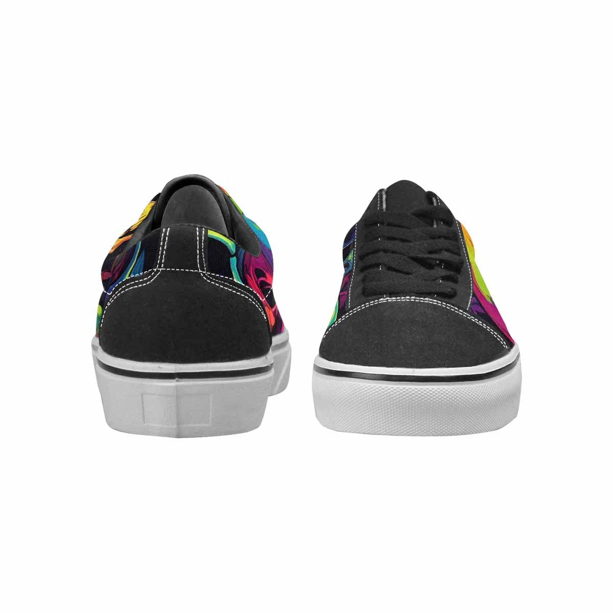 WOMEN'S 1000s Skulls Neon Camo Lace-Up Canvas Kaleidoscope Custom Sneakers