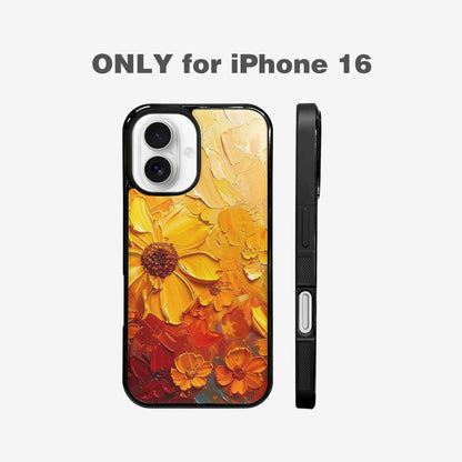 iPhone 16 Case — Impressionist Sunflower Brushstroke Pattern Hundreds Of, Custom Printed Phone Case