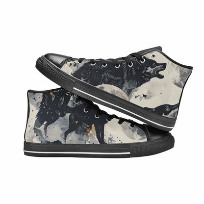 MEN'S Wolf Silhouette Moon High Top Canvas Vivid Shoes