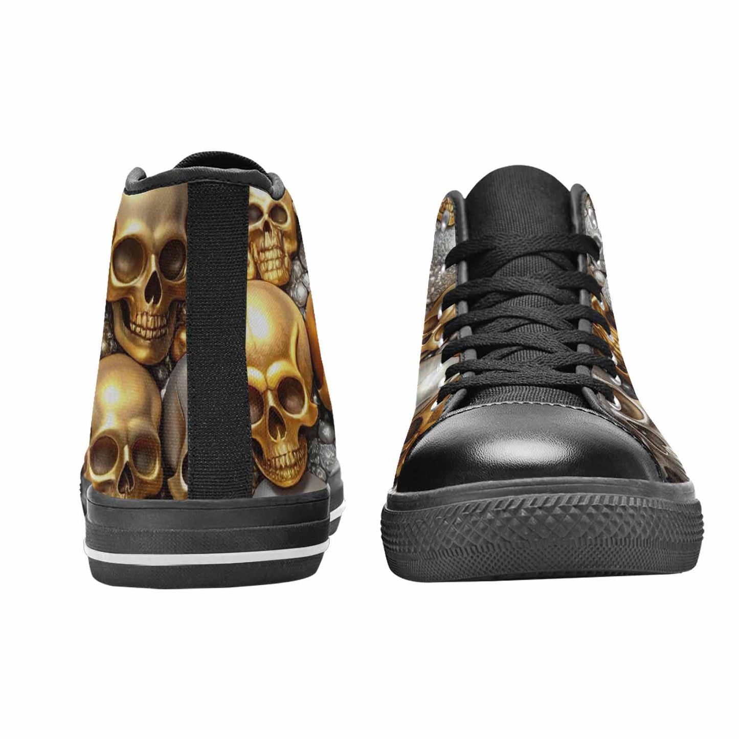 MEN'S Skulls - Metallic-Chrome- High Top Canvas Dreamcore Sneakers