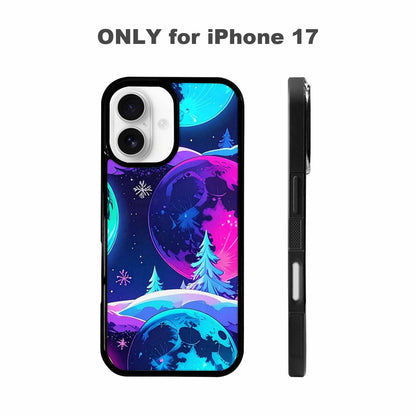 iPhone 17 Case — Neon Winter Moon Cartoon Cute, Customized Protective Case