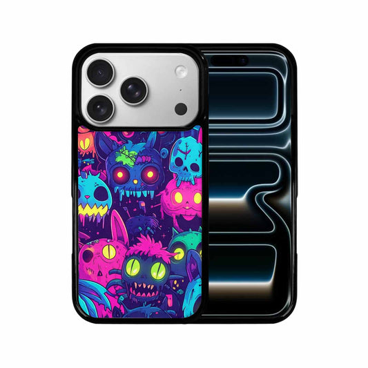 iPhone 17 Pro Case — Mixed Toxic Glow Creature Pattern Cartoon, Custom Print Case Cover